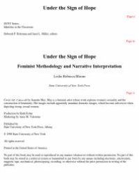 cover of the book Under the Sign of Hope : Feminist Methodology and Narrative Interpretation