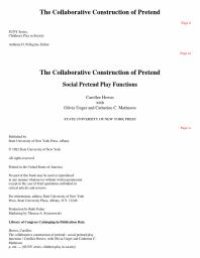 cover of the book The Collaborative Construction of Pretend : Social Pretend Play Functions