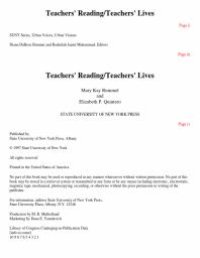 cover of the book Teachers' Reading/Teachers' Lives