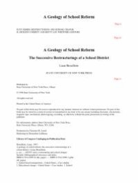 cover of the book A Geology of School Reform : The Successive Restructurings of a School District