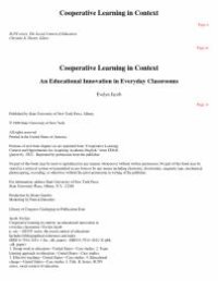 cover of the book Cooperative Learning in Context : An Educational Innovation in Everyday Classrooms