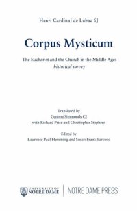 cover of the book Corpus Mysticum: The Eucharist and the Church in the Middle Ages: historical survey