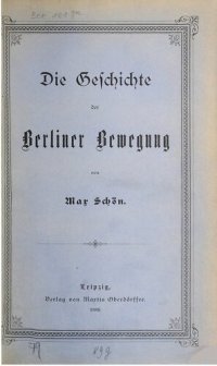 cover of the book Geschichte der Berliner Bewegung