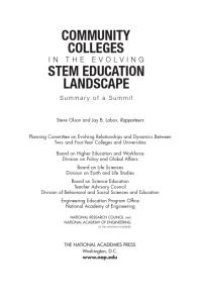 cover of the book Community Colleges in the Evolving STEM Education Landscape : Summary of a Summit