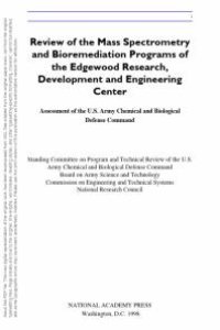 cover of the book Review of Mass Spectrometry and Bioremediation Programs of the Edgewood Research, Development and Engineering Center