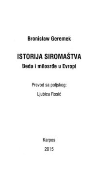 cover of the book Istorija siromaštva : beda i milosrđe u Evropi