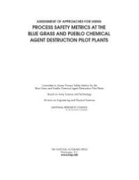 cover of the book Assessment of Approaches for Using Process Safety Metrics at the Blue Grass and Pueblo Chemical Agent Destruction Pilot Plants