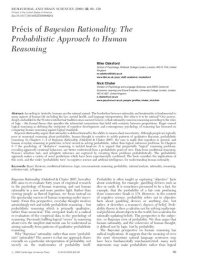 cover of the book Precis of Bayesian Rationality: The Probabilistic Approach to Human Reasoning