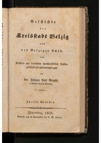 cover of the book Geschichte der Kreisstadt Belzig und des Belziger Amts