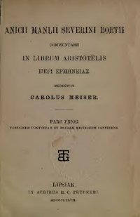 cover of the book Commentarii in librum Aristotelis Περὶ Ἑρμηνείας [Perì Hermeneías]