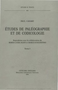 cover of the book Études de paléographie et de codicologie