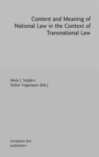 cover of the book Content and Meaning of National Law in the Context of Transnational Law