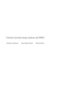 cover of the book Contrast invariant image analysis and PDE’s