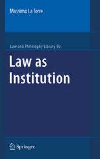 cover of the book Law as Institution 