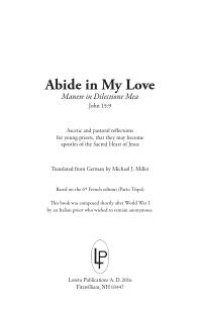 cover of the book Abide in My Love: Manete in dilectione Mea