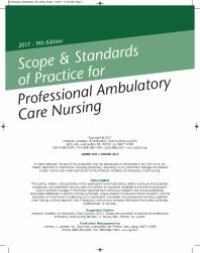 cover of the book Scope and Standards of Practice for Professional Ambulatory Care Nursing