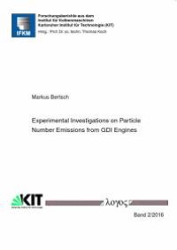 cover of the book Experimental Investigations on Particle Number Emissions from GDI Engines