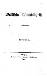 cover of the book Baltische Monatsschrift