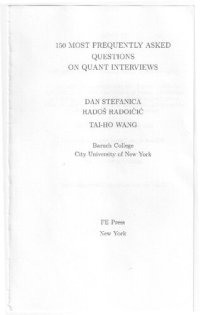 cover of the book 150 most frequently asked questions on quant intetviews