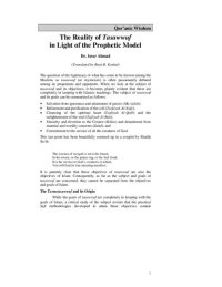 cover of the book The Reality of Tasawwuf in the Light of the Prophetic Model