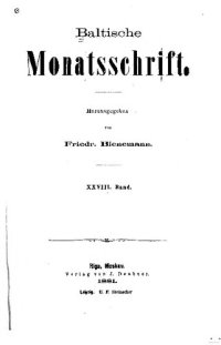 cover of the book Baltische Monatsschrift