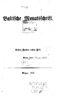 cover of the book Baltische Monatsschrift