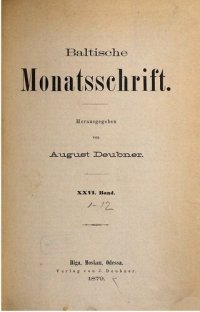 cover of the book Baltische Monatsschrift