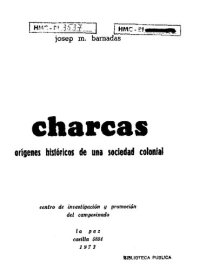 cover of the book Charcas. Orígenes históricos de una sociedad colonial