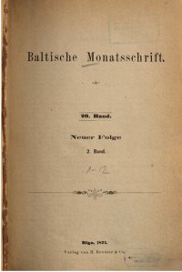 cover of the book Baltische Monatsschrift