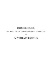 cover of the book ICM-1912, Cambridge. Proceedings, Vol. 1