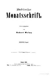 cover of the book Baltische Monatsschrift