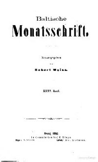 cover of the book Baltische Monatsschrift