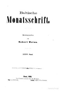 cover of the book Baltische Monatsschrift