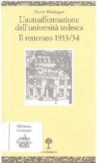 cover of the book L'autoaffermazione dell'università tedesca. Il rettorato 1933/34