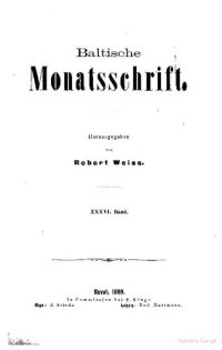 cover of the book Baltische Monatsschrift