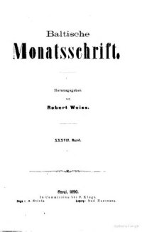 cover of the book Baltische Monatsschrift