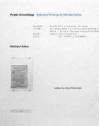 cover of the book Public Knowledge : Selected Writings by Michael Asher