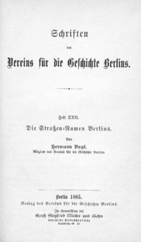 cover of the book Die Straßen-Namen Berlins