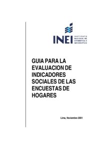 cover of the book Guía para la evaluación de indicadores sociales de las encuestas de hogares (Perú)