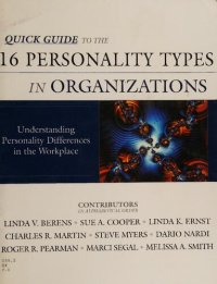 cover of the book Quick Guide to the 16 Personality Types in Organizations: Understanding Personality Differences in the Workplace