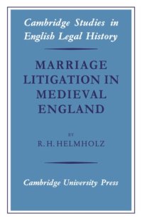 cover of the book Marriage Litigation in Medieval England 