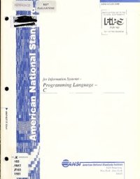 cover of the book ANSI X3.159-1989 - C89 - Information technology — Programming languages — C