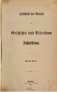 cover of the book Zeitschrift des Vereins für Geschichte und Alterthum Schlesiens