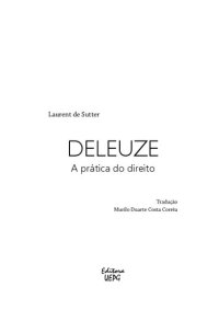 cover of the book O real do direito: sobre a filosofia do direito de Gilles Deleuze. In: Laurent de Sutter. Deleuze, a prática do direito.