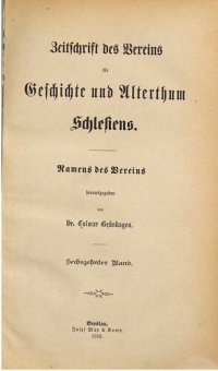 cover of the book Zeitschrift des Vereins für Geschichte und Alterthum Schlesiens