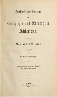 cover of the book Zeitschrift des Vereins für Geschichte und Alterthum Schlesiens