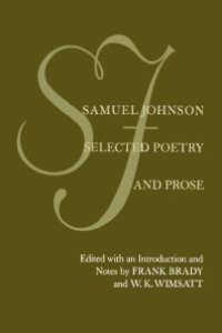 cover of the book Samuel Johnson: Selected Poetry and Prose