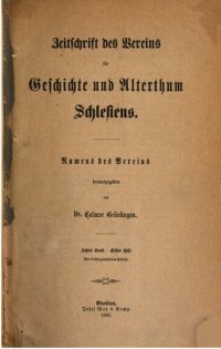 cover of the book Zeitschrift des Vereins für Geschichte und Alterthum Schlesiens