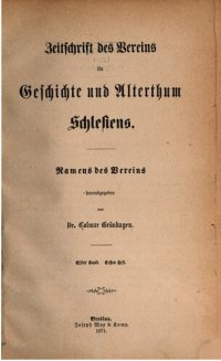 cover of the book Zeitschrift des Vereins für Geschichte und Alterthum Schlesiens