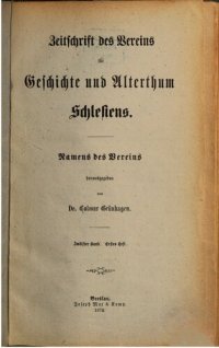 cover of the book Zeitschrift des Vereins für Geschichte und Alterthum Schlesiens